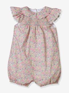 Babymode-Mädchen Baby Overall CYRILLUS mit Liberty-Print