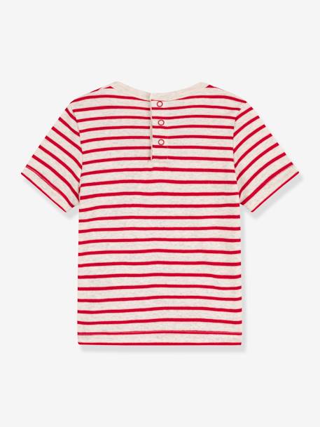 Baby T-Shirt PETIT BATEAU, Bio-Baumwolle Oeko-Tex rot/weiß gestreift 3