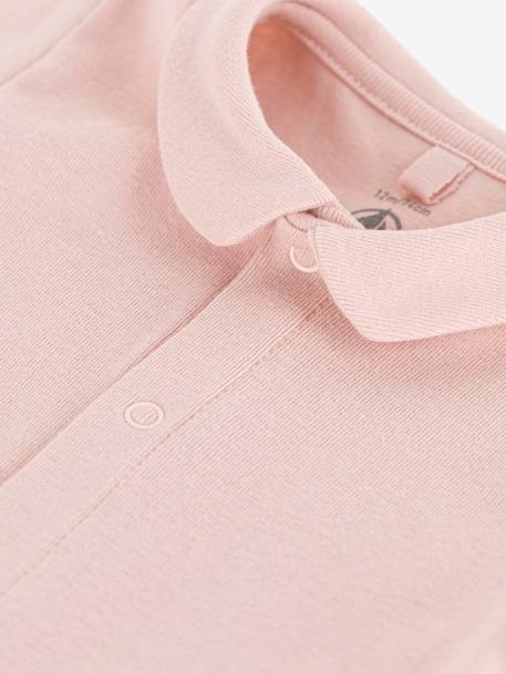 Baby Kurzarmbody mit Kragen PETIT BATEAU, Bio-Baumwolle rosa 3