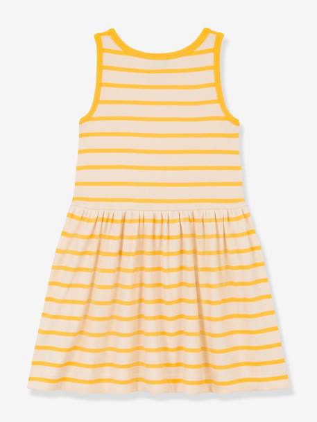 Mädchen Kleid PETIT BATEAU, Bio-Baumwolle beige 2