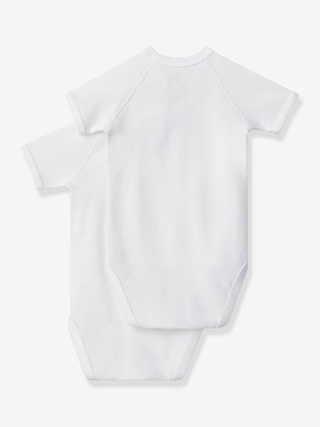 2er-Pack Baby Kurzarmbodys PETIT BATEAU - weiß - 2