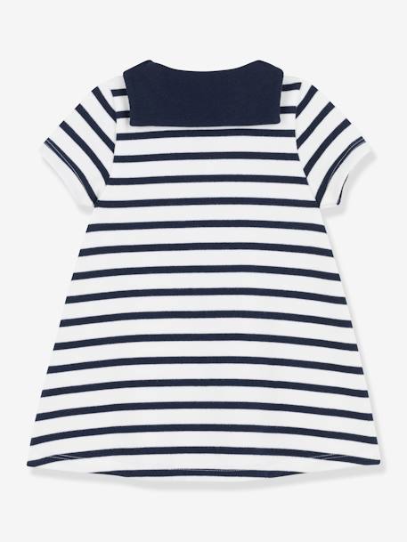 Mädchen Baby Kleid PETIT BATEAU, Bio-Baumwolle weiß 2