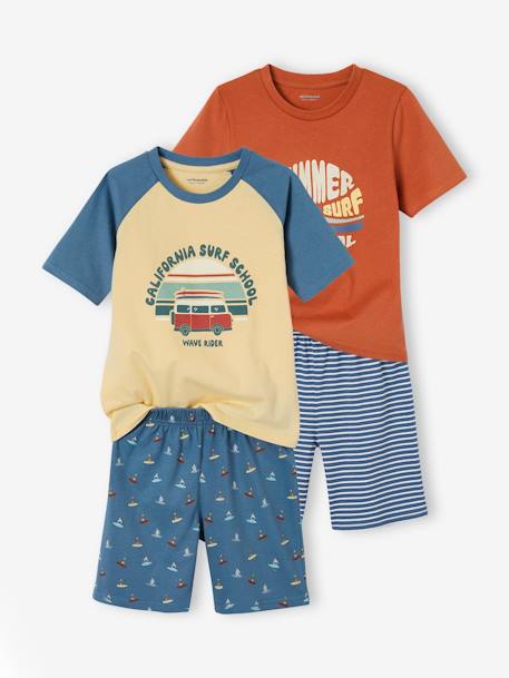 2er-Pack kurze Jungen Schlafanzüge SUMMER SURF Oeko-Tex - blau - 1