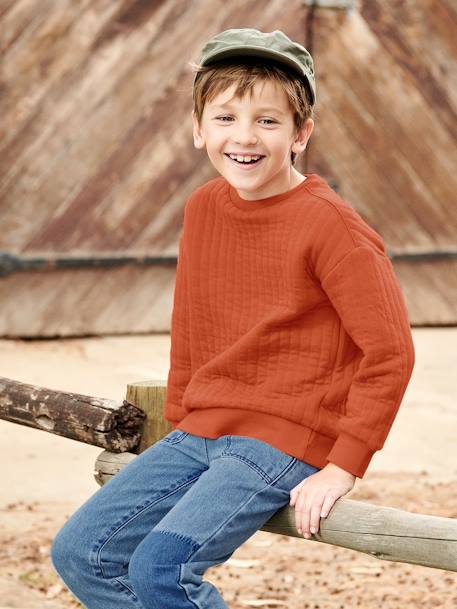 Jungen Sweatshirt, gesteppt - ziegel - 2