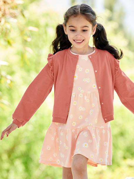 Mädchen-Set: Kleid & Sweatjacke Oeko-Tex pfirsich 9