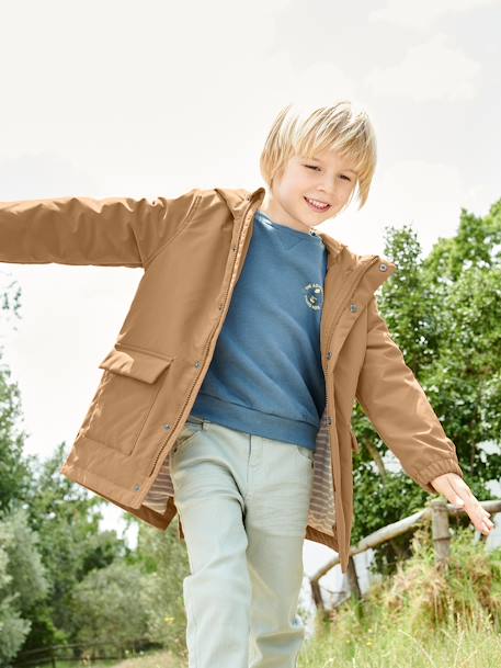 Jungen Jacke mit Kapuze beige 2