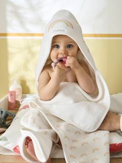 Baby Kapuzenbadetuch REGENBOGEN mit Geschenkverpackung, Oeko-Tex, personalisierbar -  - [numero-image]