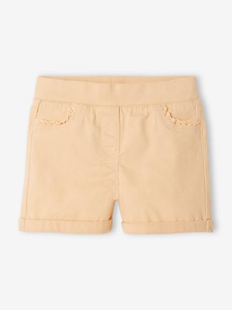 Mädchen Shorts, Makrameespitze BASIC erdbeere+grün+pfirsich 7