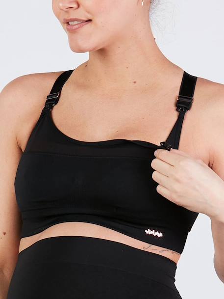 Sport-Bustier für Schwangerschaft & Stillzeit WOMA CACHE COEUR - schwarz - 2