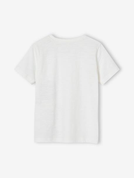 Jungen T-Shirt, Tierprint weiß+wollweiß+ziegel 5