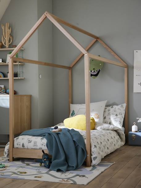 Niedriges Kinderzimmer Bodenbett, Hausbett natur 5