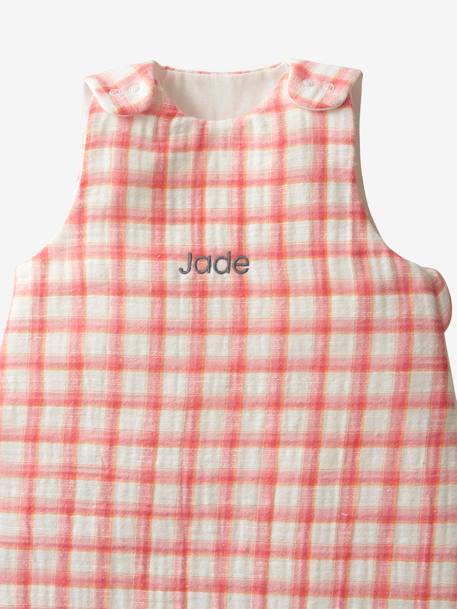 Baby Sommerschlafsack KARO personalisierbar Oeko-Tex - rosa - 4