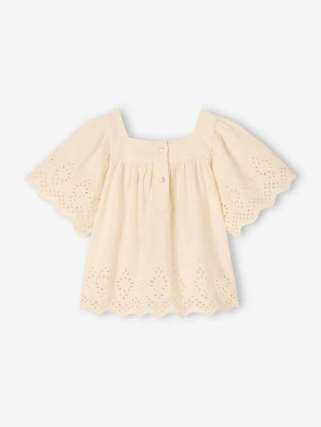 Kurzärmelige Baby Bluse - wollweiß - 5