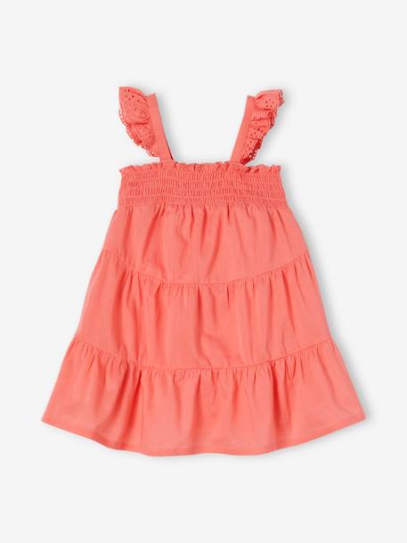 Mädchen Baby Kleid mit Stufenvolants rosa 1