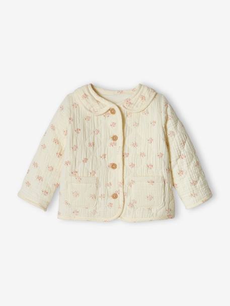 Baby Sommerjacke - gedruckt hellbeige+wollweiß - 7