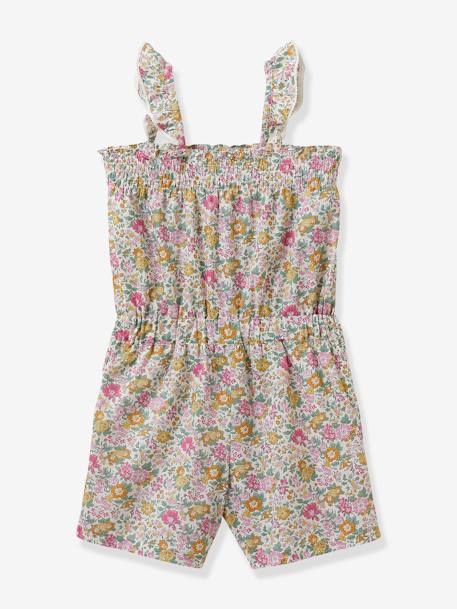 Kurzer Mädchen Jumpsuit aus Liberty-Stoff CLARE RICH CYRILLUS weiß bedruckt 3