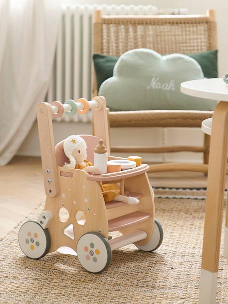 Lauflernwagen mit Puppensitz, Holz FSC® grün+weiß 11