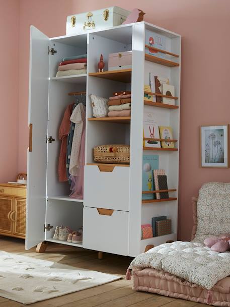 Kinder Kleiderschrank PIROUETTE mit Bücherregal - weiß - 8