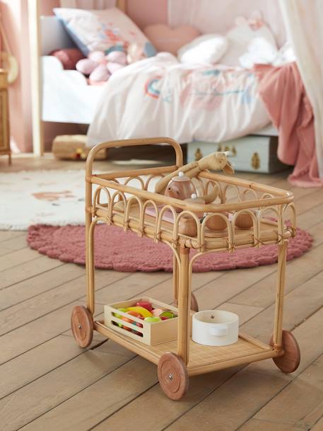 Puppen Servierwagen aus Rattan MINI BOHO - natur - 3