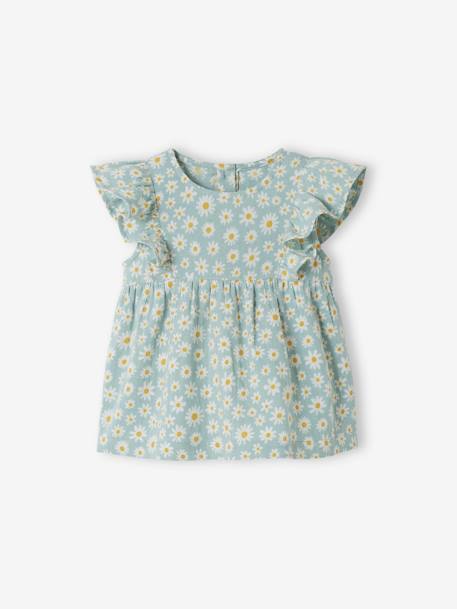 Baby Volantbluse graublau 1