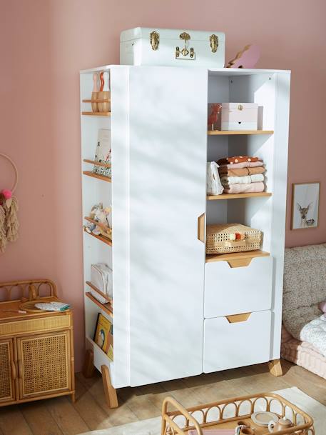 Kinder Kleiderschrank PIROUETTE mit Bücherregal - weiß - 5