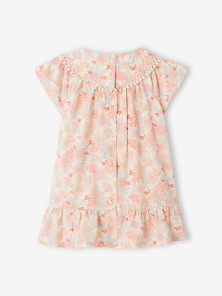 Mädchen Baby Blumenkleid wollweiß 4