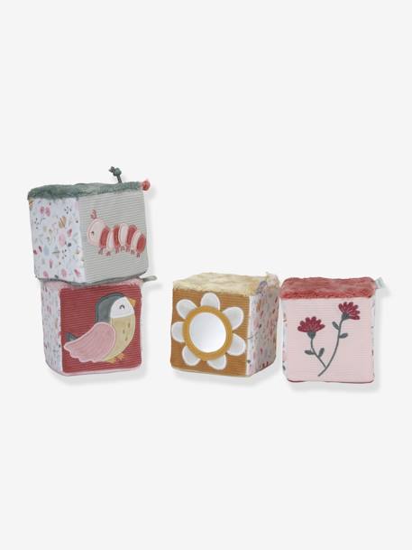 4er-Set weiche Baby Activity-Würfel Flowers & Butterflies LITTLE DUTCH rosa 5