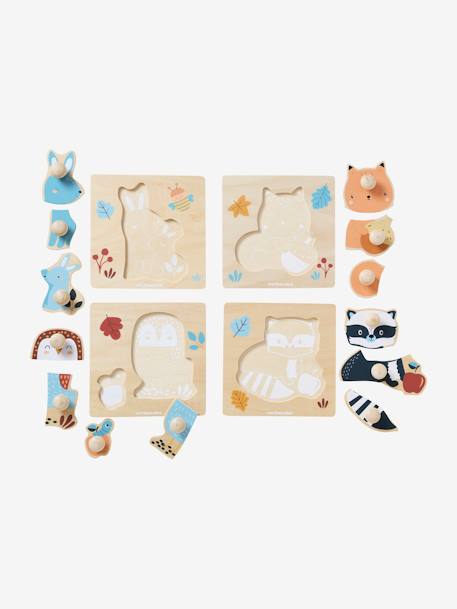 4er-Set Baby Puzzles WALDFREUNDE aus Holz FSC® - natur - 4