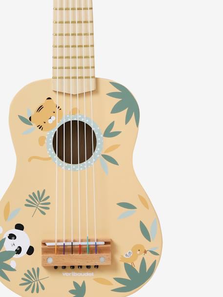 Holz-Gitarre für Kleinkinder FSC® hellbeige/pandafreunde+weiß/bunte dreiecken 3