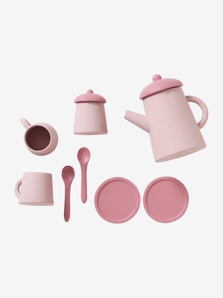 Kinder Teeservice aus Silikon rosa 2