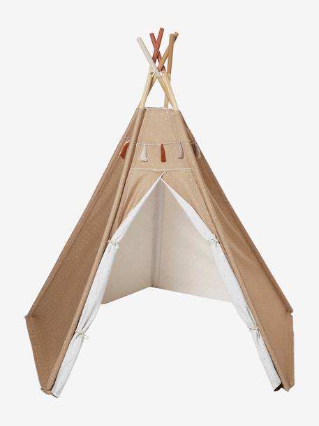 Kinder Spielzelt GERONIMO, wendbares Tipi mit Holzstangen, FSC® karamell/wollweiß+mehrfarbig 9