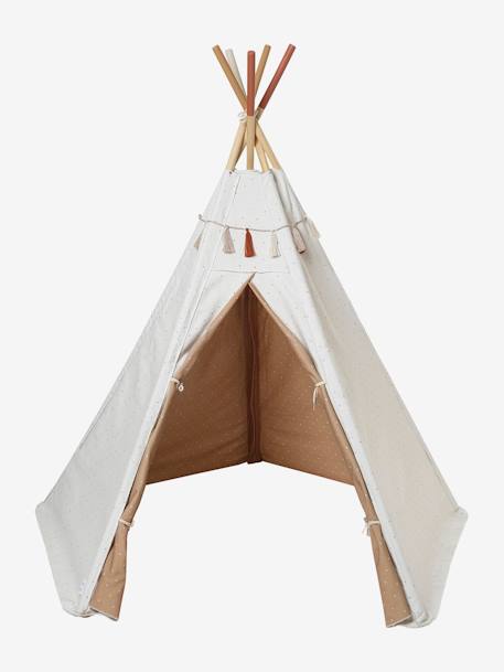 Kinder Spielzelt GERONIMO, wendbares Tipi mit Holzstangen, FSC® karamell/wollweiß+mehrfarbig 8