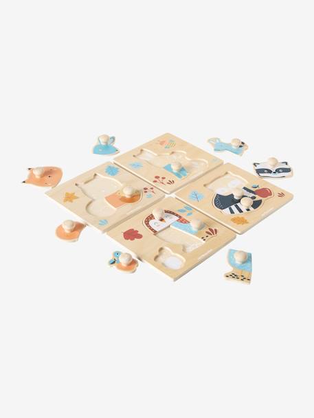 4er-Set Baby Puzzles WALDFREUNDE aus Holz FSC® natur 3