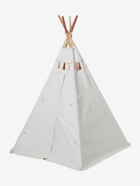 Kinder Spielzelt GERONIMO, wendbares Tipi mit Holzstangen, FSC® karamell/wollweiß+mehrfarbig 3