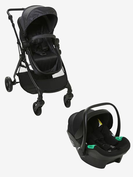 Kombi-Kinderwagen LIBRA mit Babyschale - grau glanzeffekt - 1