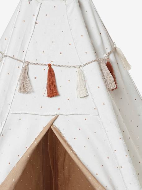 Kinder Spielzelt GERONIMO, wendbares Tipi mit Holzstangen, FSC® - karamell/wollweiß+mehrfarbig - 6