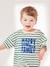 Capsule Collection: Baby T-Shirt HAPPY SUMMER FAMILY grün gestreift 1