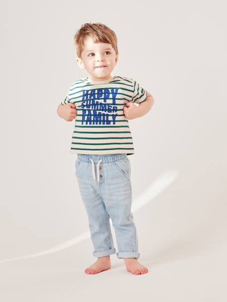 Capsule Collection: Baby T-Shirt HAPPY SUMMER FAMILY grün gestreift 7