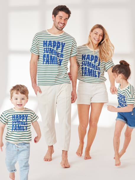 Capsule Collection: Eltern T-Shirt HAPPY SUMMER FAMILY grün gestreift 3