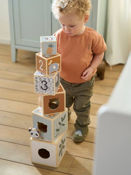 Baby Stapelturm mit Steckspiel aus Holz FSC® mehrfarbig/das süße leben+mehrfarbig/pandafreunde 9