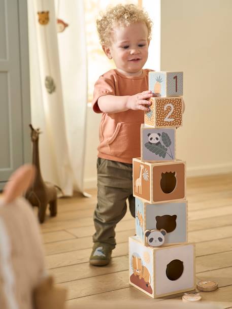 Baby Stapelturm mit Steckspiel aus Holz FSC® mehrfarbig/das süße leben+mehrfarbig/pandafreunde 10