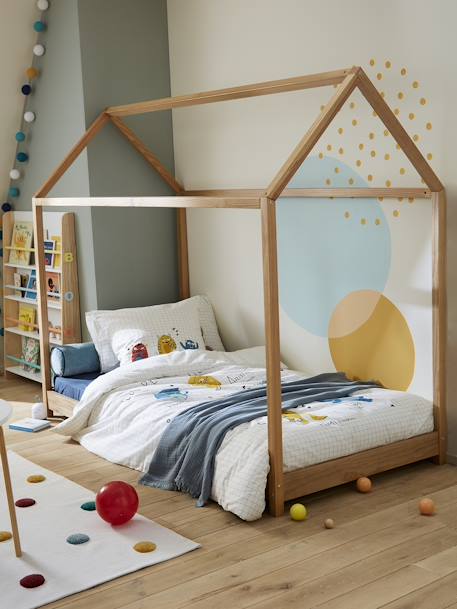 Niedriges Kinderzimmer Bodenbett, Hausbett natur 4