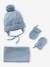 Jungen Baby-Set: Mütze, Rundschal & Fäustlinge BASICS aqua+graublau 10