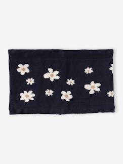 Maedchenkleidung-Accessoires-Mädchen Rundschal mit Jacquard-Blumen