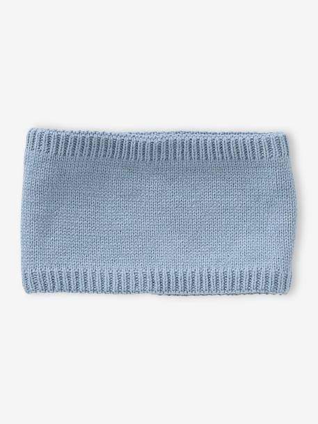 Jungen Baby-Set: Mütze, Rundschal & Fäustlinge BASICS aqua+graublau 12