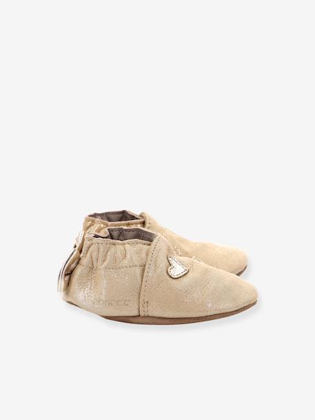 Mädchen Baby Krabbelschuhe MINI LOVE 874682-10 ROBEEZ, Hausschuhe - gold - 2