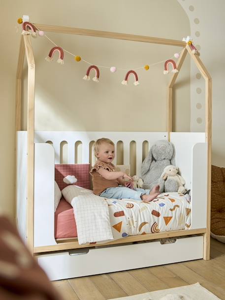 Baby Kombi-Hausbett KOKOSNUSS sand+weiß 14