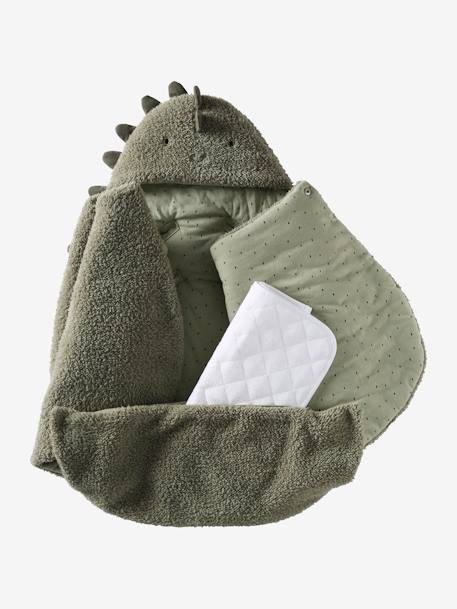 2-in-1 Baby Ausfahrsack/Wickelunterlage, Plüsch Oeko-Tex braun/bär grüner wald+khaki/kleiner dino+weiß eisbär 13