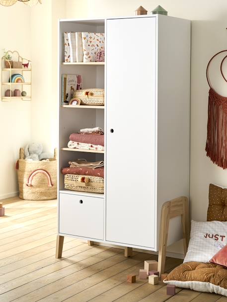 Kinderzimmer Kleiderschrank RETRO weiß 4