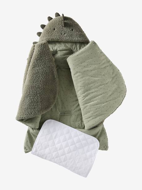 2-in-1 Baby Ausfahrsack/Wickelunterlage, Plüsch Oeko-Tex braun/bär grüner wald+khaki/kleiner dino+weiß eisbär 12